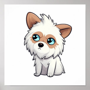 Poster Illustration pour chien de dessin