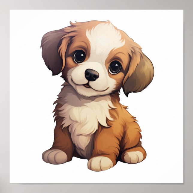 Poster Illustration pour chien de dessin (Devant)