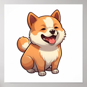 Poster Illustration pour chien de dessin