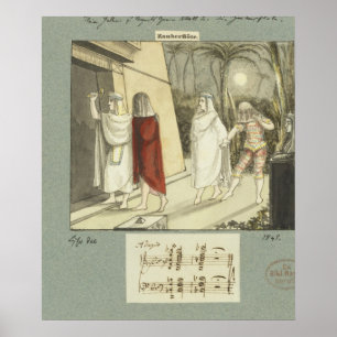 Poster Illustration pour la cannelure magique de Mozart