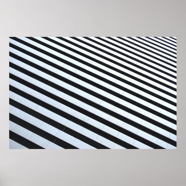 Poster Illustration rayée blanche et noire (Devant)