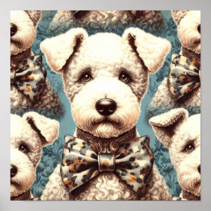 Poster Illustration Retro Bedlington Terrier