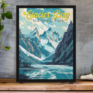 Poster Illustration Rétro du Parc National de Glacier Bay