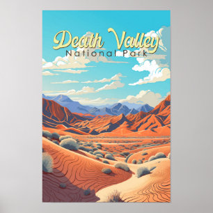 Poster Illustration rétro du parc national de la vallée d