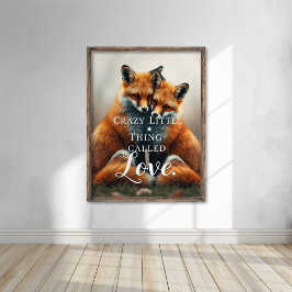 Poster Illustration romantique Fox Love