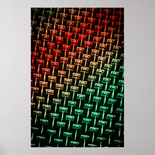 Poster Illustration rouge, jaune et verte (Devant)