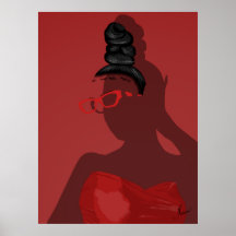 Illustration rouge sophistiquée de l'art creux fém