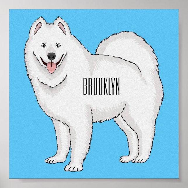Poster Illustration Samoyed dog (Devant)