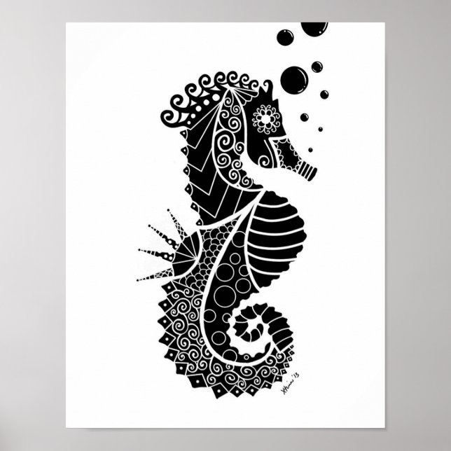Poster Illustration Seahorse (Devant)