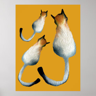 Poster Illustration Tabby noir et brun