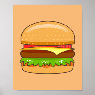 Poster Illustration vectorielle de burger