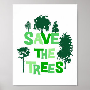 Poster Illustration verte environnementale Sauvegardons l