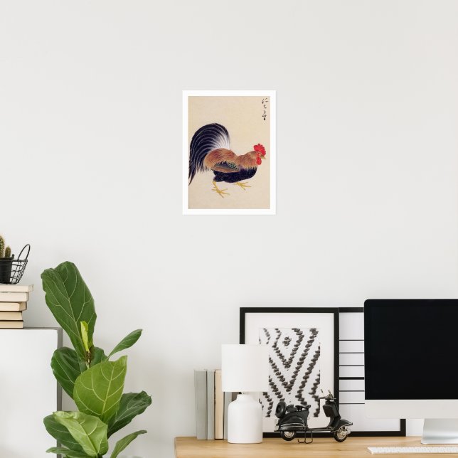 Poster Illustration vintage : Coq (Bureau à domicile)