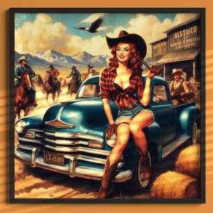 Poster Illustration vintage Country Girl
