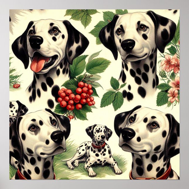 Poster Illustration vintage de Dalmatie (Devant)