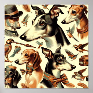 Poster Illustration vintage de Greyhound
