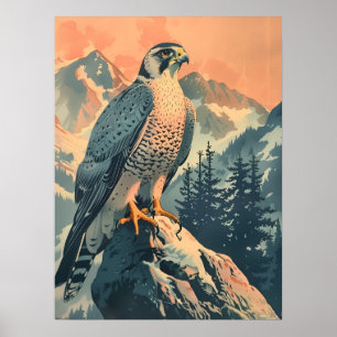 Poster Illustration vintage de Gyrfalcon