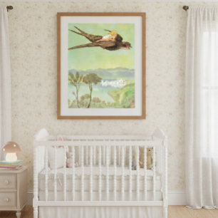 Poster Illustration vintage de Thumbelina par Elsa Beskow