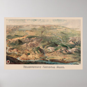 Poster Illustration vintage de Yellowstone