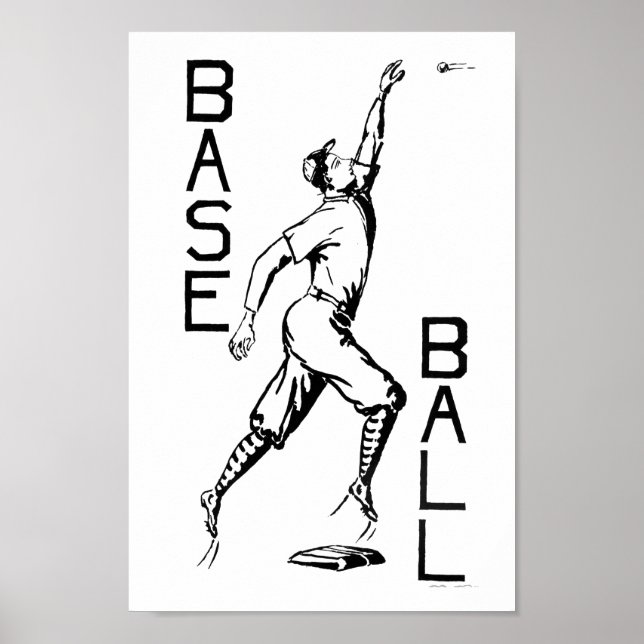 Poster Illustration Vintage du baseball 1910 (Devant)