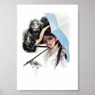 Poster Illustration vintage d'une femme