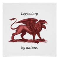 Illustration vintage griffin, légendaire par natur