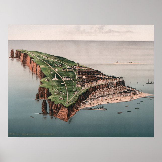 Poster Illustration vintage Helgoland (Devant)