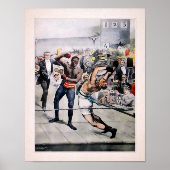 Poster Illustration vintage italienne Johnson Jeffries (Devant)