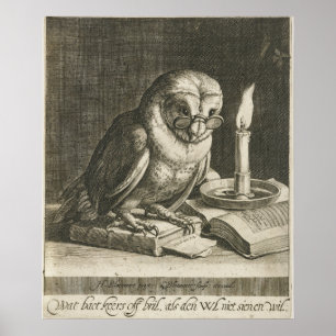 Poster Illustration vintage Owl