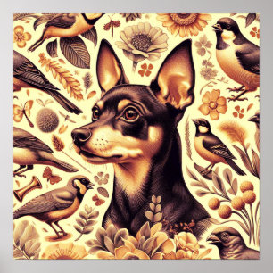 Poster Illustration vintage Pinscher
