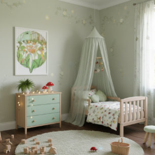 Poster Illustration vintage Thumbelina par Elsa Beskow