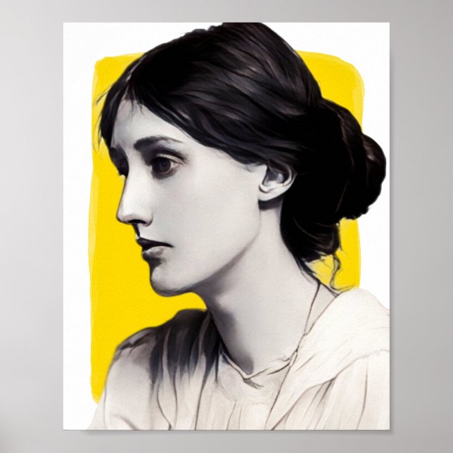 Poster Illustration Virginia Woolf de l'écrivain anglais (Devant)