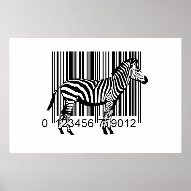 Poster Illustration Zebra du code barre (Devant)