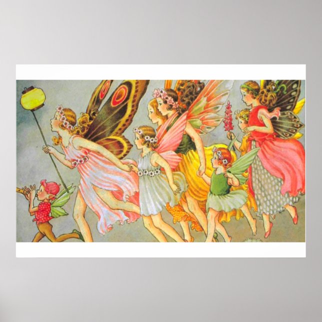 Poster Illustrations vintages des fées (Devant)