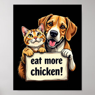 Poster Ils mangent les chiens Les chats mangent plus de p