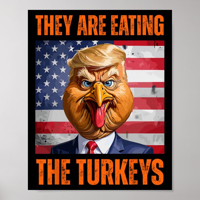 Poster Ils Mangent Les Dindons Thanksgiving Trump Hum (Devant)