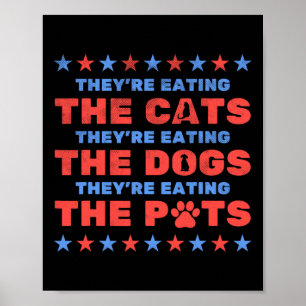 Poster Ils mangent les élections 2024 des chiens et chats