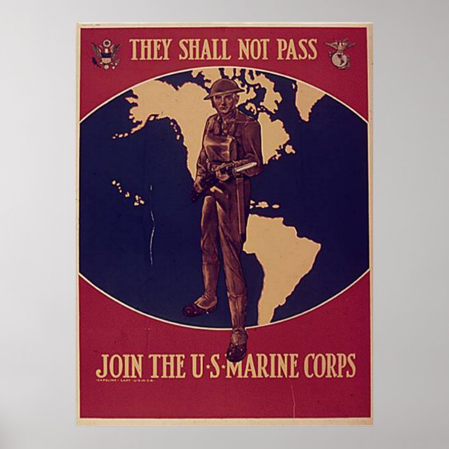 Poster Ils Ne Doivent Pas Rejoindre Les Marines Des États (Devant)