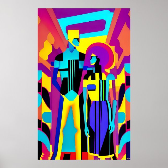 Poster Ils se sont rencontrés à une fête - Ken Gage Art (Devant)