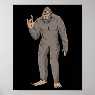 Poster ILY GROS Pied ASL Geste MAIN Sourde Perte d'auditi