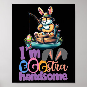 Poster Im Eggstra Beau Lapin Pêche B Poisson Pâques Da