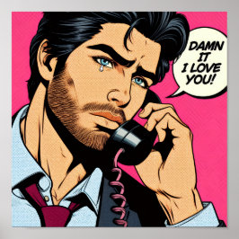 Poster im Pop-Art-Stil mit einem attraktiven Mann