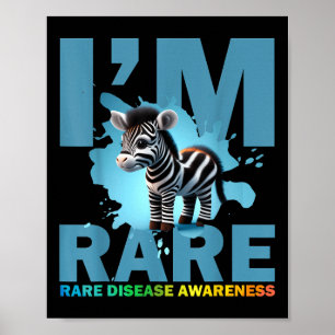 Poster Im Rare, Zèbre Cute Pour Sensibiliser Aux Maladies