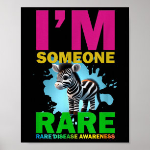 Poster Im Rare, Zèbre Cute Pour Sensibiliser Aux Maladies