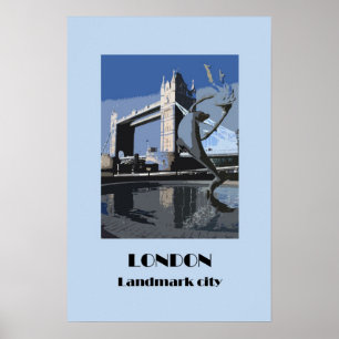 Poster im Retro-Stil der 20er Jahre in London