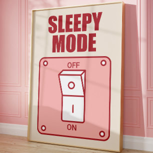 Poster im Schlafmodus Lustige Schlafzimmer-Wandk