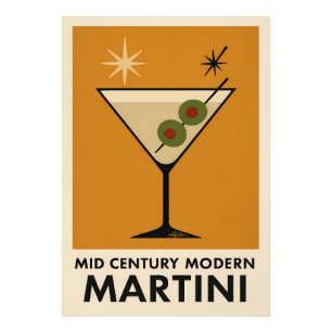 Poster im Stil des Mid Century Modern Martini