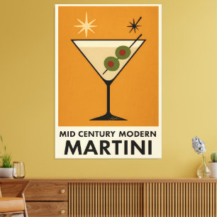 Poster im Stil des Mid Century Modern Martini Leinwanddruck