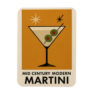 Poster im Stil des Mid Century Modern Martini Magnet