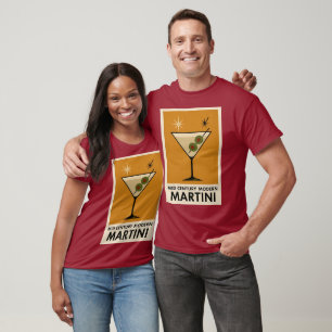 Poster im Stil des Mid Century Modern Martini T-Shirt